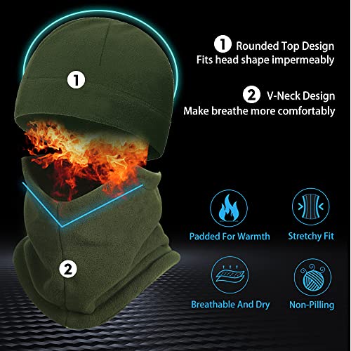 Thicker Fleece Watch Cap Neck Gaiter Set Winter Warm Beanie Hat for Men/Women Cycling Skiing Hiking Tactical Skull Cap