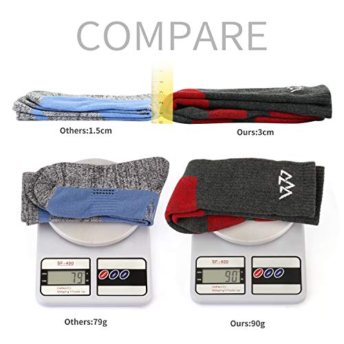 innotree 3 Pack Men's Full Cushioned Hiking Walking Socks, Quarter Crew Socks
