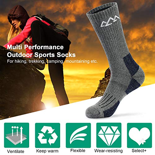 innotree 3 Pack Men's Full Cushioned Hiking Walking Socks, Quarter Crew Socks