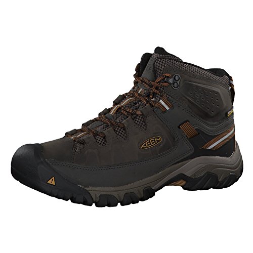 KEEN Men's Targhee 3 Mid Height Waterproof Hiking Boot, Black Olive/Golden Brown, 12 Wide