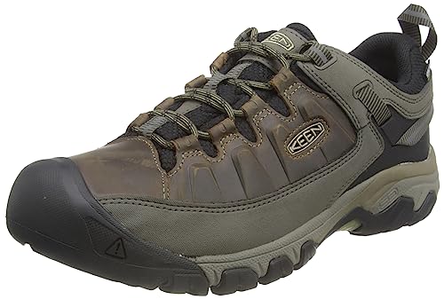 KEEN Men's Targhee 3 Low Height Waterproof Hiking Shoe, Bungee Cord/Black, 13 Wide