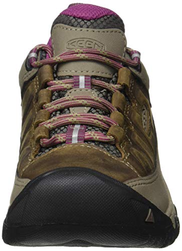KEEN Women's Targhee 3 Low Height Waterproof Hiking Shoe, Weiss/Boysenberry, 8.5