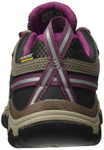 KEEN Women's Targhee 3 Low Height Waterproof Hiking Shoe, Weiss/Boysenberry, 8.5