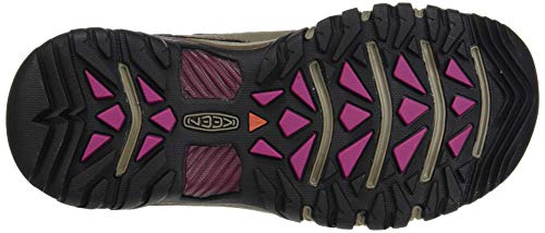 KEEN Women's Targhee 3 Low Height Waterproof Hiking Shoe, Weiss/Boysenberry, 8.5
