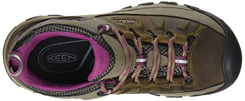 KEEN Women's Targhee 3 Low Height Waterproof Hiking Shoe, Weiss/Boysenberry, 8.5
