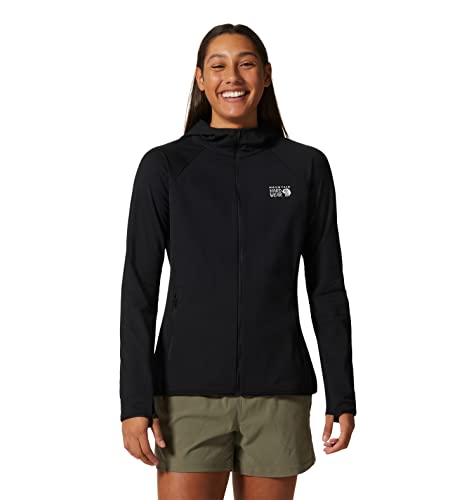 Mountain Hardwear Women's Standard Mountain Stretch Full Zip Hoody, Black, Medium