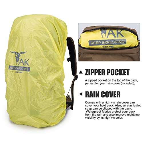TAK Hiking Backpack for Men Women 45L Outdoor Travel Camping Day Pack