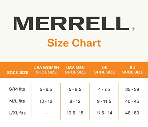 Merrell womens Cushioned Performance Hiker Hiking Socks, Charcoal Black (Quarter), 9 11 US