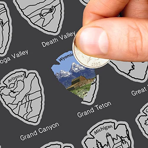National Parks Scratch Off Map of United States Poster [Charcoal Grey], Bucket List, US Travel Map Print, USA Gift for Travelers Road Trip Adventure Journal & Wallart, Fits 12”x16” frame by Bright Standards