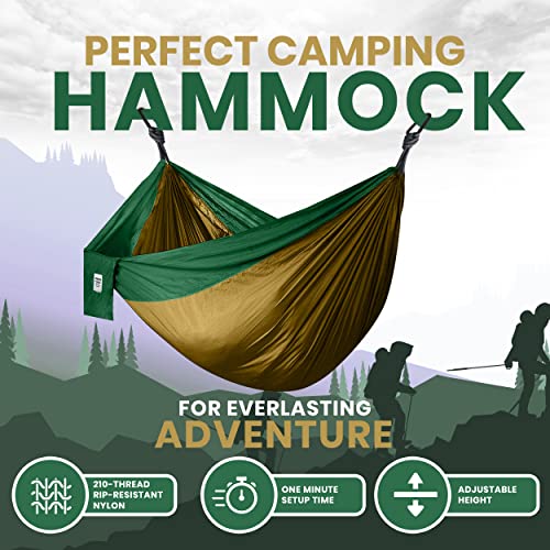 Utopia Home Camping Hammock Double & Single with 2 Tree Hammock Straps, Travel Hammock Backpacking Nylon Parachute Hammock for Outdoor & Hiking