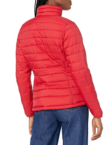 Amazon Essentials Women's Lightweight Long-Sleeve Water-Resistant Puffer Jacket (Available in Plus Size), Red, Small