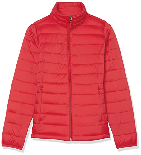 Amazon Essentials Women's Lightweight Long-Sleeve Water-Resistant Puffer Jacket (Available in Plus Size), Red, Small