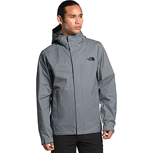 THE NORTH FACE Men’s Venture 2 Waterproof Hooded Rain Jacket, Mid Grey/Mid Grey/TNF Black, Small
