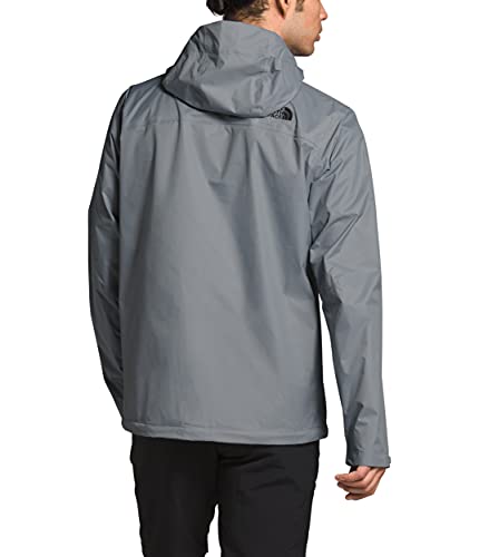 THE NORTH FACE Men’s Venture 2 Waterproof Hooded Rain Jacket, Mid Grey/Mid Grey/TNF Black, Small