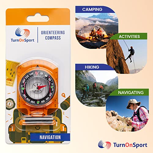 Orienteering Compass - Hiking Backpacking Compass - Advanced Scout Compass Camping and Navigation - Boy Scout Compass Kids - Childrens Compasses for Map Reading - Baseplate Compass Survival