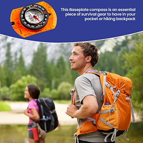 Orienteering Compass - Hiking Backpacking Compass - Advanced Scout Compass Camping and Navigation - Boy Scout Compass Kids - Childrens Compasses for Map Reading - Baseplate Compass Survival
