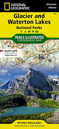 Glacier and Waterton Lakes National Parks Map (National Geographic Trails Illustrated Map, 215)