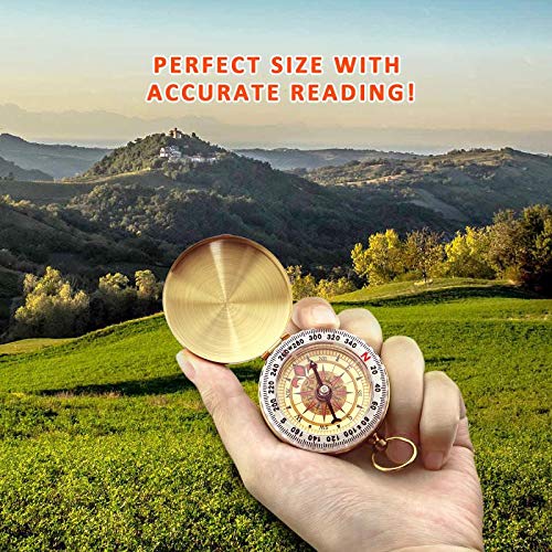 Classic Pocket Style Camping Old Fashioned Copper Compass