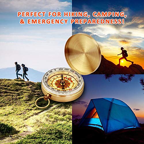Classic Pocket Style Camping Old Fashioned Copper Compass