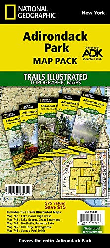 Adirondack Park Topo Map Pack National Geographic Waterproof Topographic Trail Maps New York Adirondacks