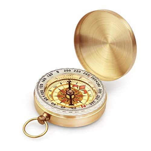 Classic Pocket Style Camping Old Fashioned Copper Compass