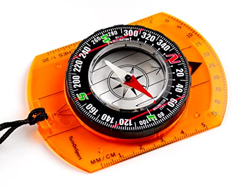 Orienteering Compass - Hiking Backpacking Compass - Advanced Scout Compass Camping and Navigation - Boy Scout Compass Kids - Childrens Compasses for Map Reading - Baseplate Compass Survival