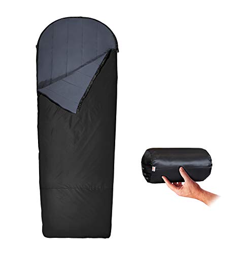 Litume 27F/ 41F Lightweight Ultra Comfort Fleece Sleeping Bag, Water Repelling Sleep Sack for Warm and Cold Weather, Seamless Camping Bags for Hiking (41F/ 6x11) Black