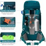 N NEVO RHINO Internal Frame Hiking Backpack 40/50/60/65/80L, Mountain Climbing Camping Backpack Daypack Waterproof Rain Cover