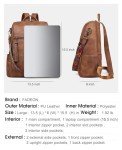 FADEON Laptop Backpack Purse for Women Large Designer PU Leather Laptop Bag, Ladies College Book Bag Shoulder Bags
