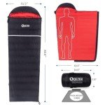 QEZER Down Sleeping Bag for Adults 0 Degree 600 Fill Power Cold Weather Sleeping Bag Ultralight Sleeping Bag with Compression Sack for Backpacking, Hiking, Camping