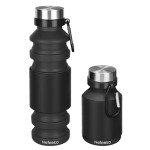 Nefeeko Collapsible Water Bottle, Reuseable BPA Free Silicone Foldable Water Bottles for Travel Gym Camping Hiking, Portable Leak Proof Sports Water Bottle with Carabiner