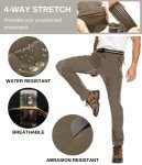 NATUVENIX Hiking Pants for Men, Water Resistant Pants Men for Travel Stretch Work Pants Outdoor Lightweight Pants Quick Dry