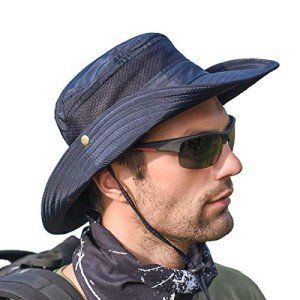 Men Women Sunscreen Cooling Hat Ice Cap Heatstroke Protection Cooling Cap Wide Brim Sun Hat with UV Protection Navy