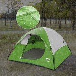 CAMPROS CP Tent 3 Person Camping Tents, Waterproof Windproof Backpacking Tent with Top Rainfly, Easy Set up Small Lightweight Dome Tents, Hiking Beach Outdoor with 3 Windows - Green