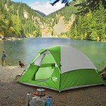CAMPROS CP Tent 3 Person Camping Tents, Waterproof Windproof Backpacking Tent with Top Rainfly, Easy Set up Small Lightweight Dome Tents, Hiking Beach Outdoor with 3 Windows - Green