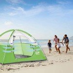 CAMPROS CP Tent 3 Person Camping Tents, Waterproof Windproof Backpacking Tent with Top Rainfly, Easy Set up Small Lightweight Dome Tents, Hiking Beach Outdoor with 3 Windows - Green