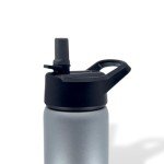 Triple-Insulated Stainless Steel Water Bottle with Straw Lid - Flip-Top Lid - Wide-Mouth Cap (25 Oz) Insulated Water Bottles, Keeps Hot and Cold - Sports Canteen Water Bottle Great for Hiking & Biking