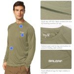 BALEAF Men's Long Sleeve Shirts Lightweight UPF 50+ Sun Protection SPF T-Shirts Fishing Rash Guard Running Slate Green Size L