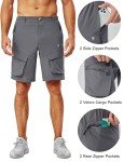 Little Donkey Andy Men's Stretch Quick Dry Cargo Shorts for Hiking, Camping, Travel Grey Size M
