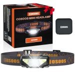COSOOS LED Headlamp Flashlight with Carrying Case, Head Lamp,Waterproof Running Headlamp,Bright Headlight for Adults,Kids,Camping,Jogging,Reading,Runner,Only 1.6oz/48g(NO AA Battery)