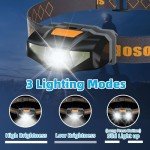 COSOOS LED Headlamp Flashlight with Carrying Case, Head Lamp,Waterproof Running Headlamp,Bright Headlight for Adults,Kids,Camping,Jogging,Reading,Runner,Only 1.6oz/48g(NO AA Battery)