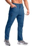 Pudolla Men's Hiking Pants Waterproof Travel Cargo Pants with 7 Pockets Stretch for Golf Fishing Climbing Lyons Blue M