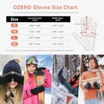 OZERO Winter Gloves for Women Touch Screen Non-Slip Silica Gel Thermal for Phone Texting - Windproof Waterproof for Hiking Running Cycling Driving - Black (Medium)
