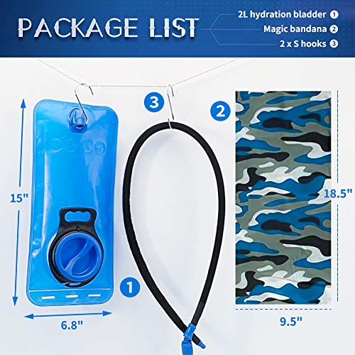 Hydration Bladder, 2L Water Bladder Leak Proof BPA Free Water Reservoir Replacement for Backpack 2 Liter Hydration Water Bladder Pack with Insulated Sleeve, Ideal for Hiking Camping Running Cycling