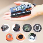 CSGTSWGS 7-in-1 Safety Whistle (2 PCS) Emergency Whistles Hiking Essentials, Outdoor Multifunctional Tools Survival Whistle and a Mini Flashlight for Camping Climbing Hiking Exploring Hunting Fishing