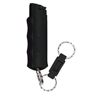 SABRE Pepper Spray, Quick Release Keychain for Easy Carry and Fast Access, Finger Grip for More Accurate and Faster Aim, Maximum Police Strength OC Spray, 25 Bursts, Secure and Easy to Use Safety