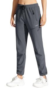 MOCOLY Women's Cargo Hiking Pants Elastic Waist Quick Dry Lightweight Water Resistant Active Long Pants UPF 50+ Grey M