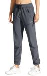MOCOLY Women's Cargo Hiking Pants Elastic Waist Quick Dry Lightweight Water Resistant Active Long Pants UPF 50+ Grey M