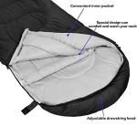 Envelope Sleeping Bag - 3-4 Seasons Warm Cold Weather Lightweight, Portable, Waterproof Compression Sack Adults & Kids - Indoor & Outdoor Activities: Traveling, Camping, Backpacking, Hiking, Dark Grey