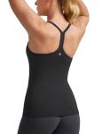 CRZ YOGA Seamless Workout Tank Tops for Women Racerback Athletic Camisole Sports Shirts with Built in Bra Black Small